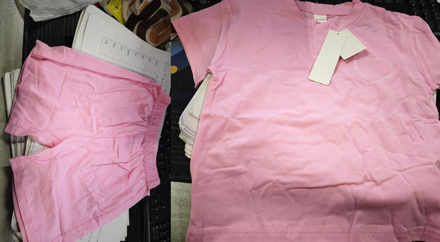 Heart Printing Short Sleeve Set