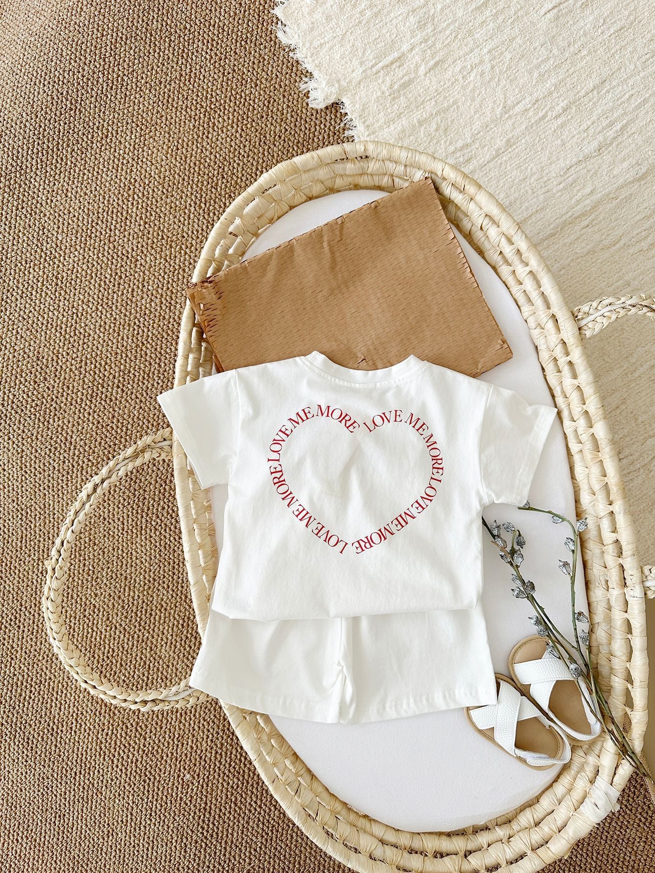 Heart Printing Short Sleeve Set