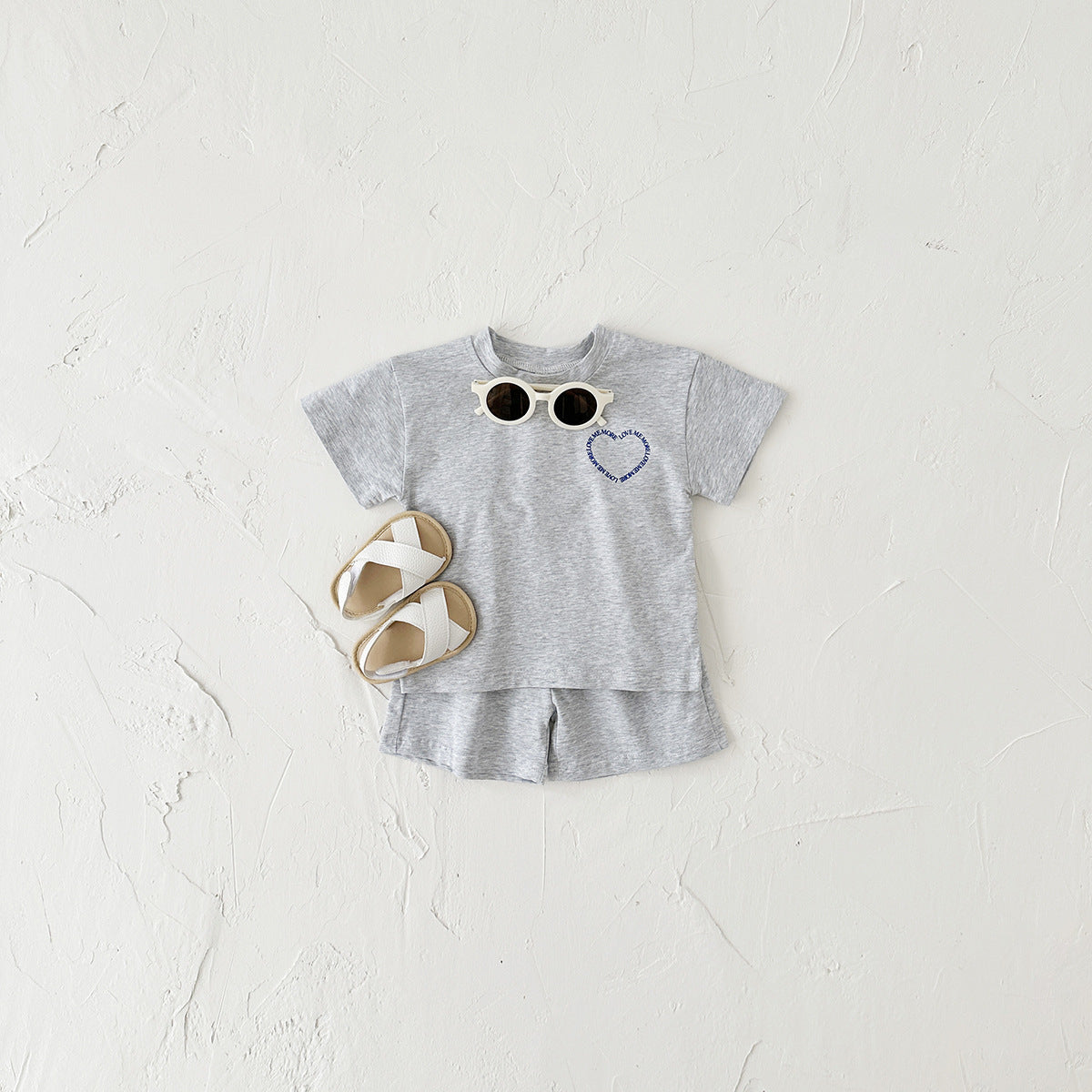 Heart Printing Short Sleeve Set