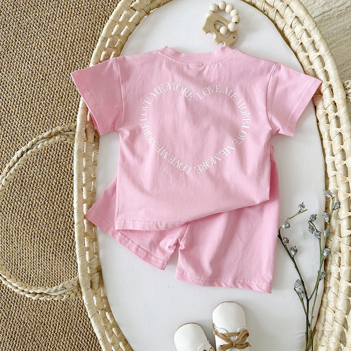 Heart Printing Short Sleeve Set