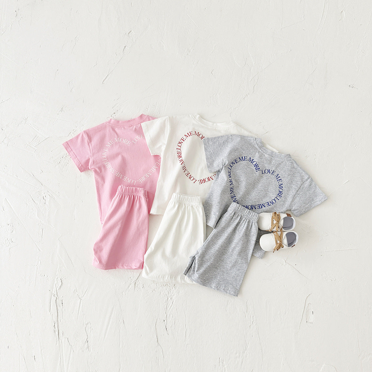 Heart Printing Short Sleeve Set