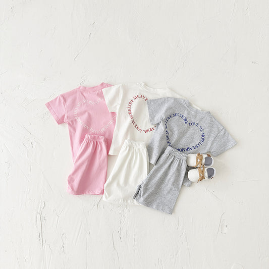 Heart Printing Short Sleeve Set